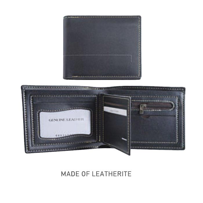Black leather wallet MW (code-12)
