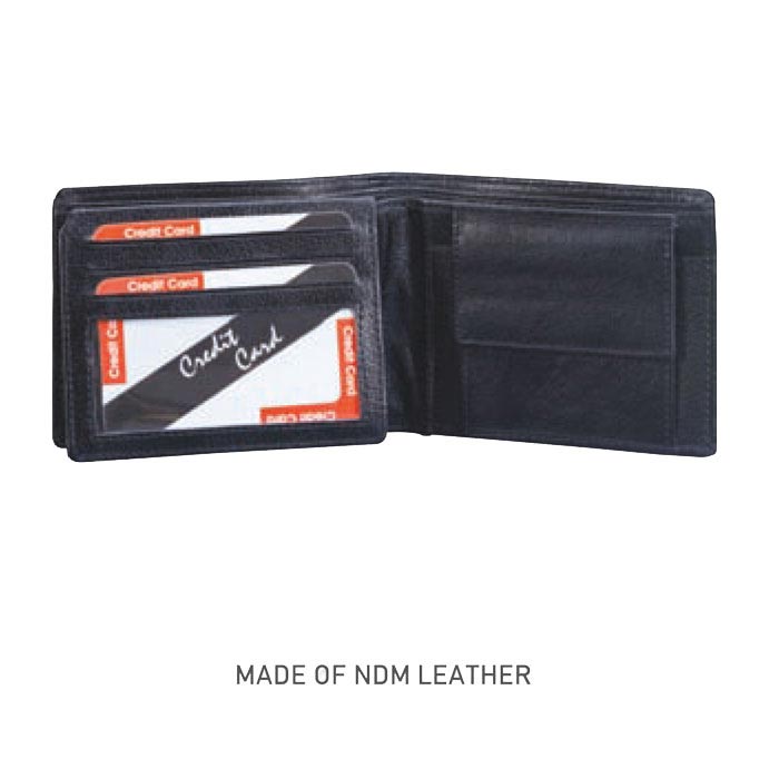 Black leather wallet MW (code-23)
